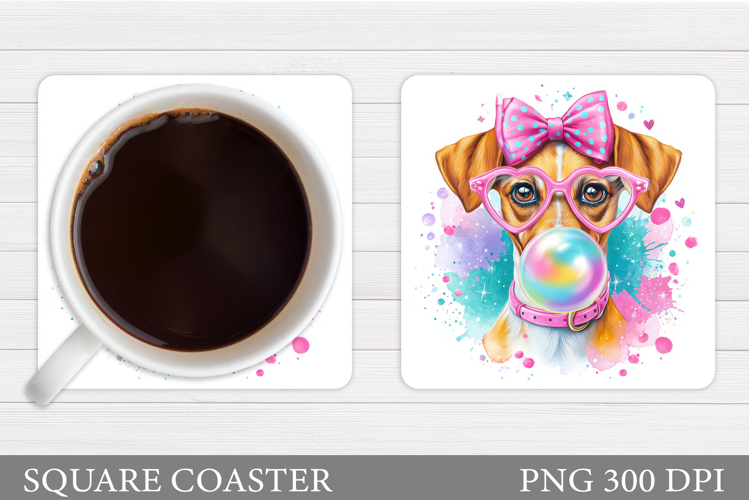 Dog Coaster Sublimation. Cute Dog Sublimation