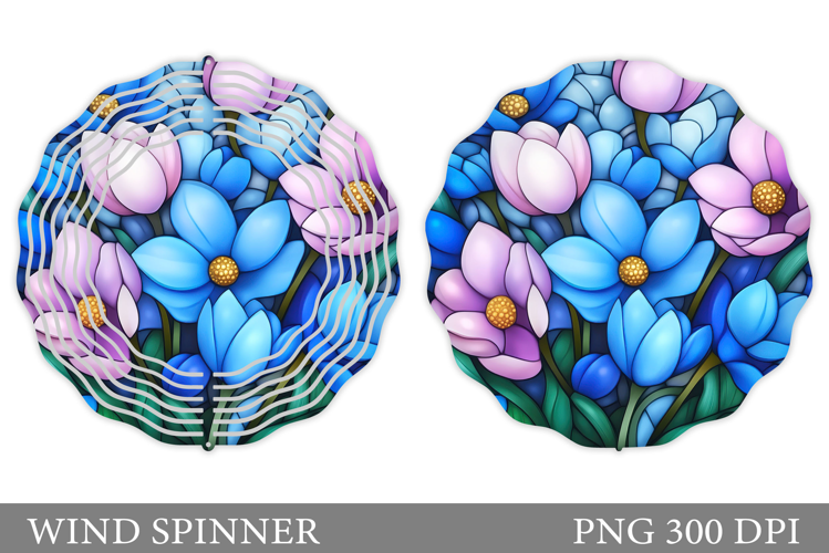 Floral Wind Spinner Sublimation. Flowers Wind Spinner Design