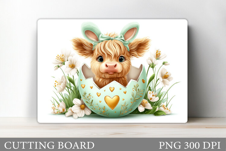Easter Cow Cutting Board. Easter Cutting Board Design example image 1