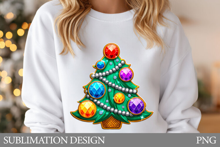Christmas Tree T-Shirt Design. Christmas Tree Sublimation example image 1