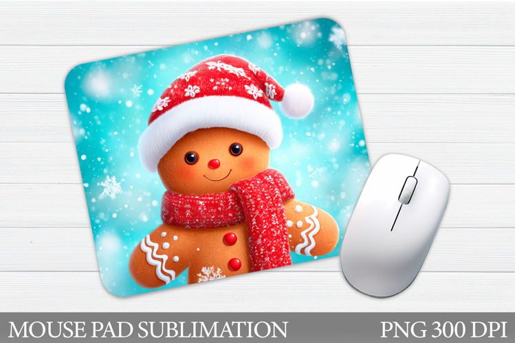 Cute Gingerbread Mouse Pad. Christmas Mouse Pad Design