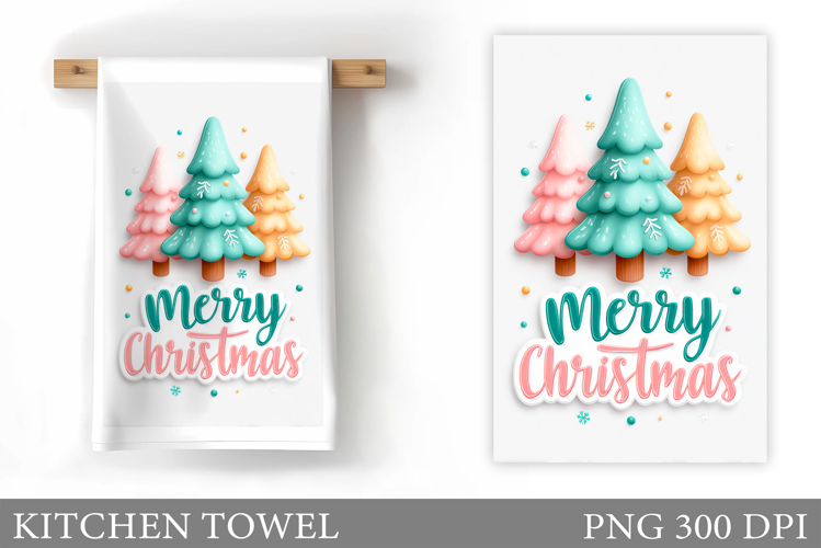 Christmas Tree Kitchen Towel. Christmas Kitchen Towel Design