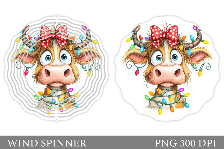Christmas Cow Wind Spinner. Christmas Wind Spinner Design