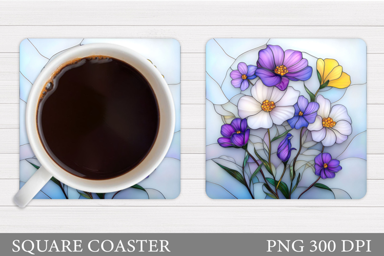Wildflowers Coaster Design. Floral Coaster Sublimation