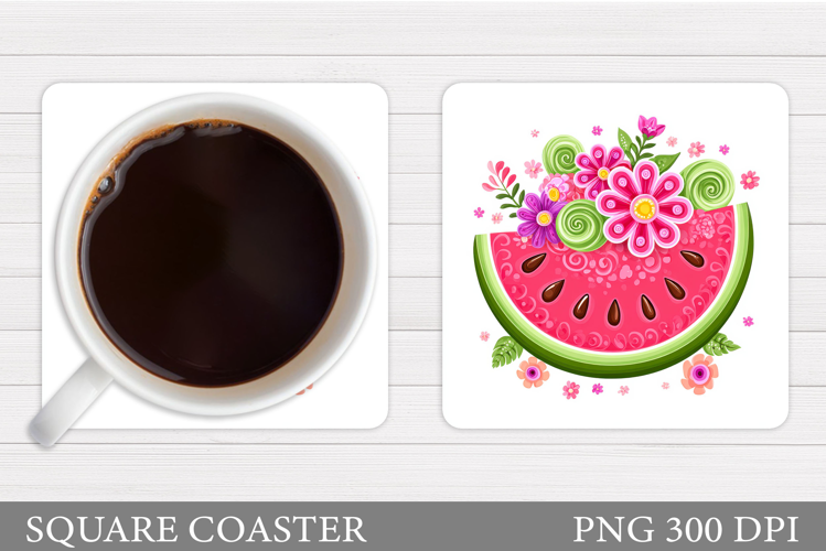 Watermelon Coaster Design. Summer Coaster Sublimation