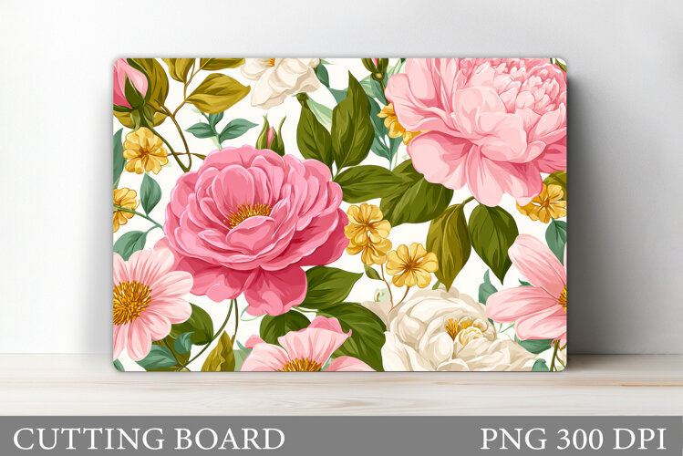Flowers Cutting Board. Floral Cutting Board Sublimation example image 1