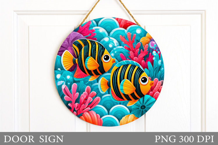 Cute Fish Door Sign Design. Cute Fish Sublimation