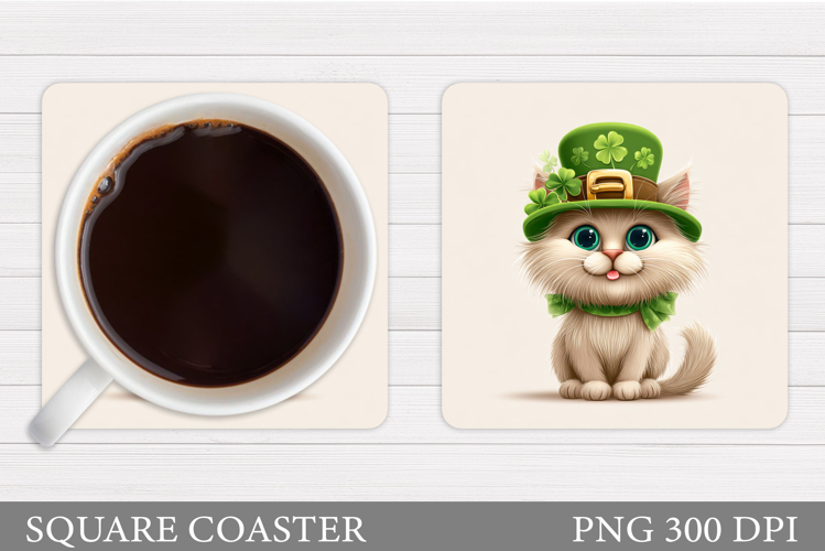 St Patrick Cat Coaster. St Patrick Coaster Sublimation