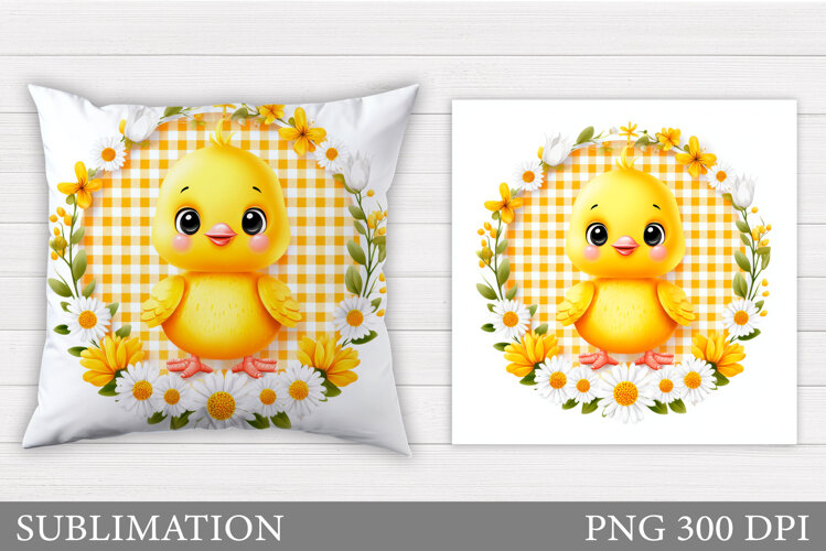 Spring Chick Pillow Sublimation. Spring Pillow Design example image 1