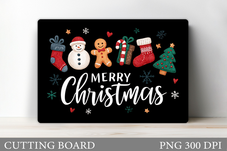 Merry Christmas Cutting Board. Christmas Tree Cutting Board