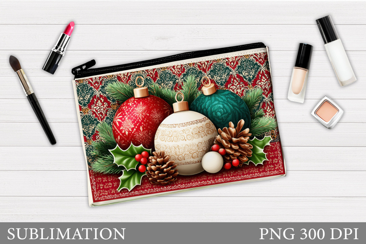 Christmas Cosmetics Bag. Christmas Makeup Pouch Design