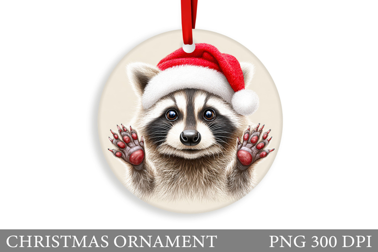 Cute Raccoon Christmas Ornament. Christmas Ornament Design