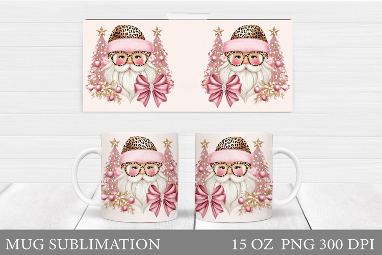 Santa Claus Mug Design. Christmas Mug Sublimation