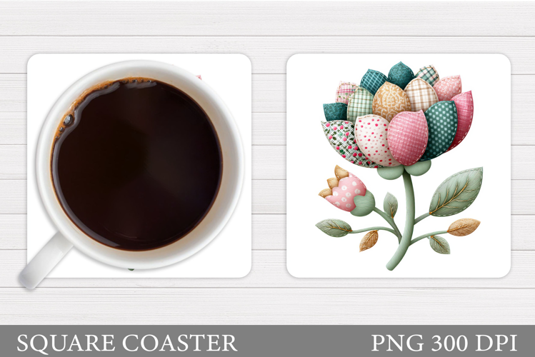 Flower Coaster Design. Floral Coaster Sublimation