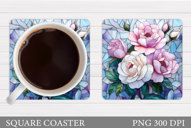 Roses Coaster Sublimation. Flowers Coaster Design