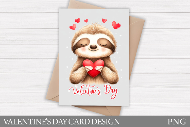 Valentines Sloth Card Design. Valentines Card Printable