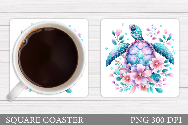 Sea Turtle Coaster Design. Turtle Coaster Sublimation