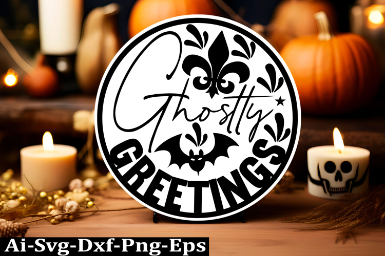 Halloween round sign svg design and Halloween quotes