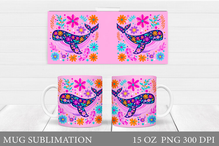 Whale Mug Sublimation. Sea Mug Design example image 1