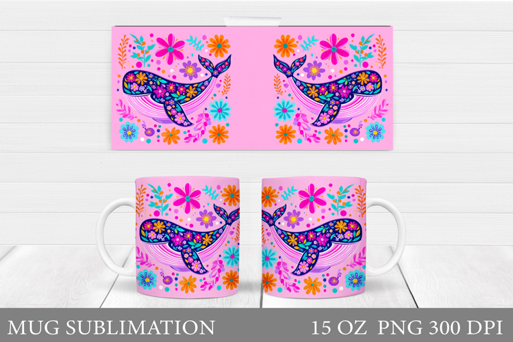 Whale Mug Sublimation. Sea Mug Design