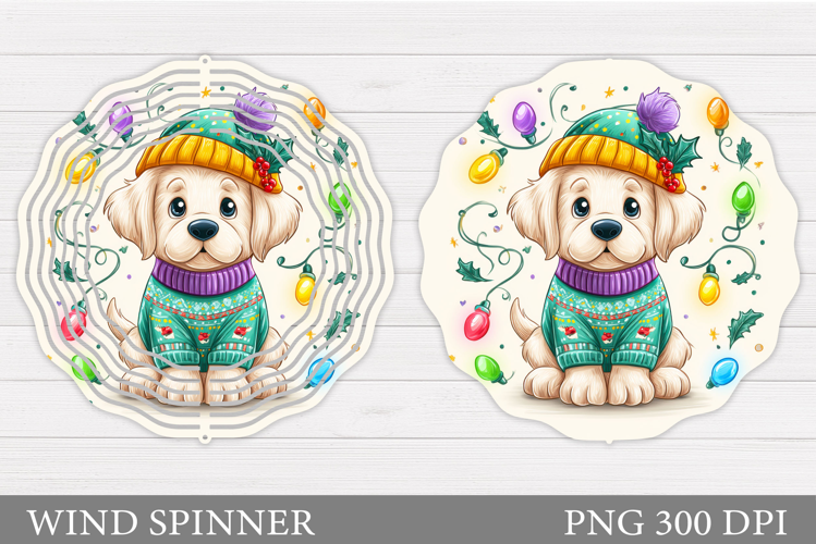 Christmas Dog Wind Spinner. Christmas Wind Spinner Design