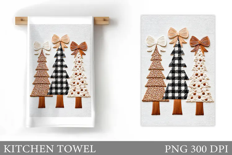 Christmas Tree Kitchen Towel. Christmas Kitchen Towel Design