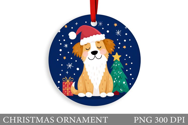 Cute Dog Christmas Ornament. Winter Dog Christmas Ornament