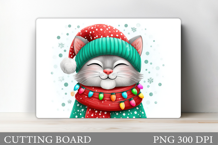 Christmas Cat Cutting Board. Christmas Cutting Board Design