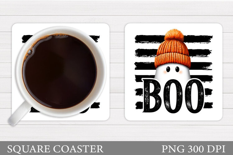 Ghost Coaster Design. Halloween Coaster Sublimation example image 1