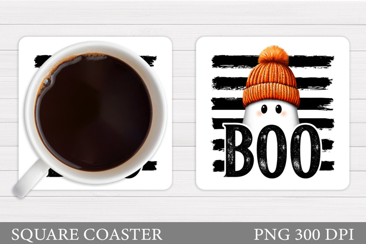 Ghost Coaster Design. Halloween Coaster Sublimation