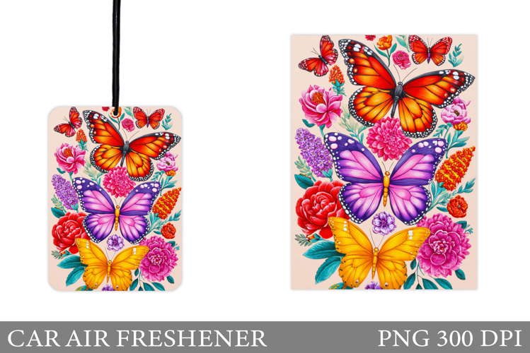 Butterflies Car Air Freshener. Butterflies Sublimation