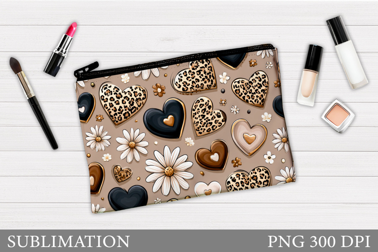 Flowers Makeup Bag Design. Floral Makeup Pouch Sublimation