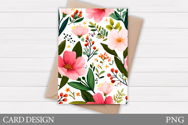 Flowers Card Printable. Floral Card Design