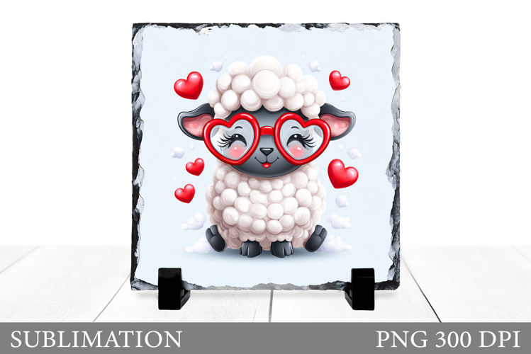 Valentines Lamb Sublimation. Valentines Lamb Slate Design