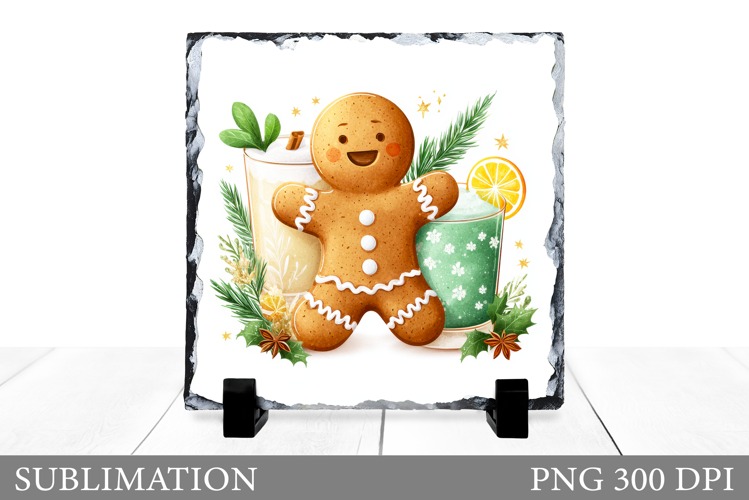 Cute Gingerbread Sublimation. Gingerbread Slate Design