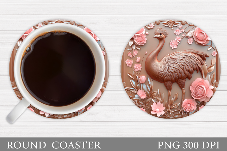 Ostrich Coaster Design. Ostrich Sublimation