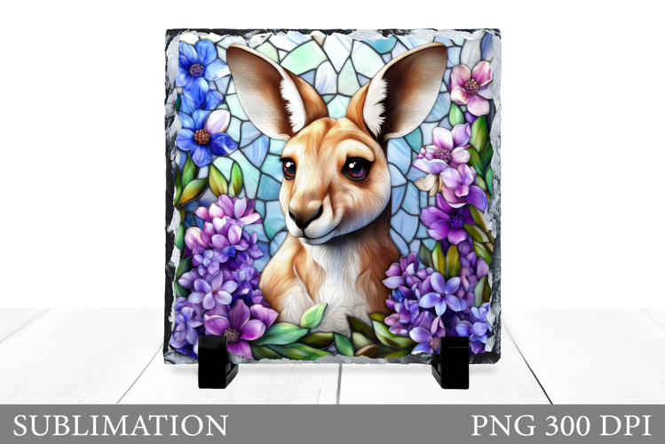 Cute Kangaroo Sublimation. Kangaroo Slate Design