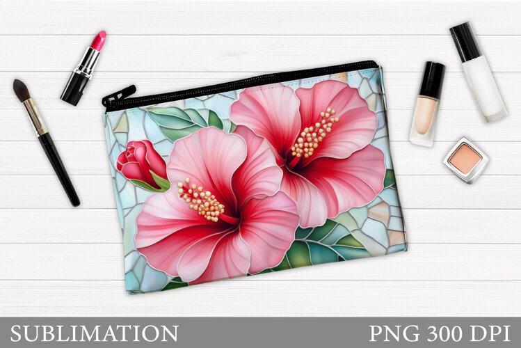 Floral Makeup Bag. Flowers Makeup Pouch Sublimation example image 1