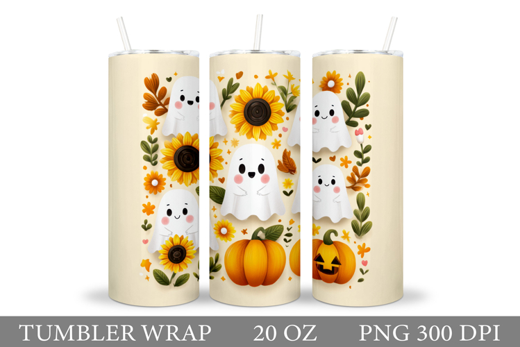 Cute Halloween Tumbler. Cute Ghost Tumbler Design