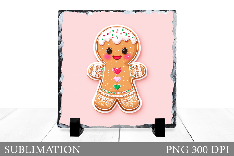 Cute Gingerbread Sublimation. Gingerbread Slate Design