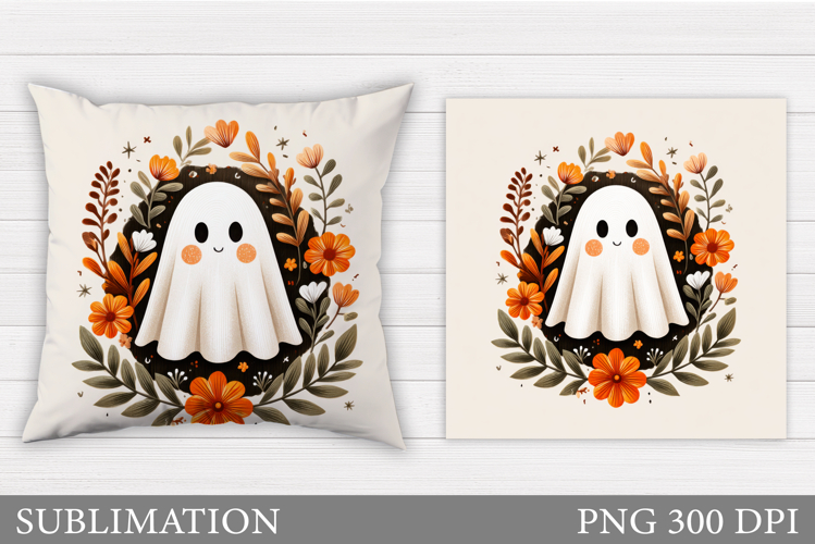 Halloween Ghost Pillow Design. Halloween Ghost Sublimation