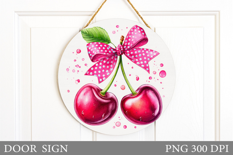 Cherry Door Sign Design. Cherries Sublimation