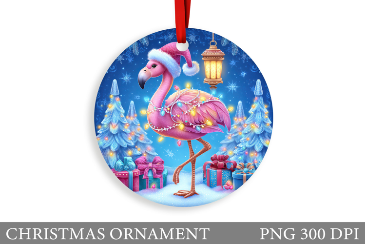 Flamingo Christmas Ornament. Christmas Ornament Sublimation