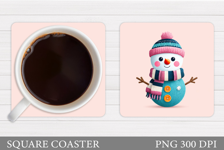 Cute Snowman Coaster Design. Christmas Coaster Sublimation