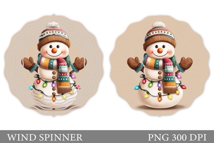Christmas Wind Spinner. Cute Snowman Wind Spinner Design