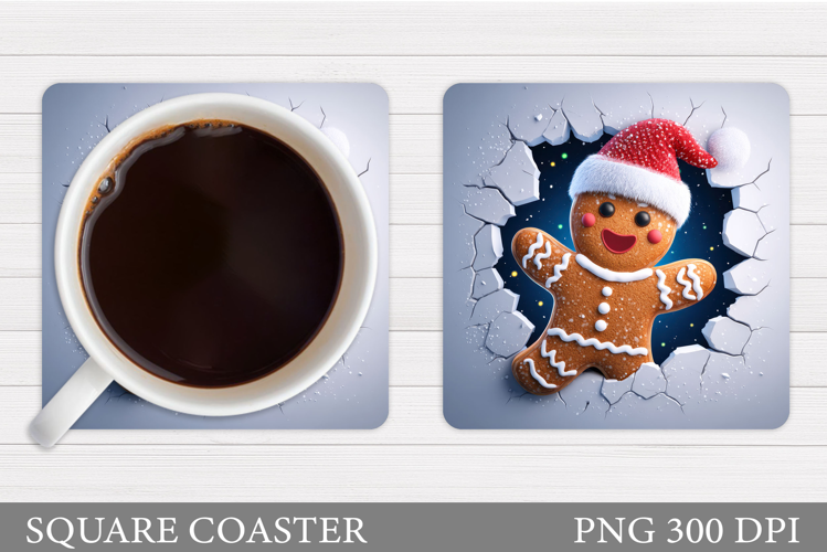 Gingerbread Coaster Design. Christmas Coaster Sublimation