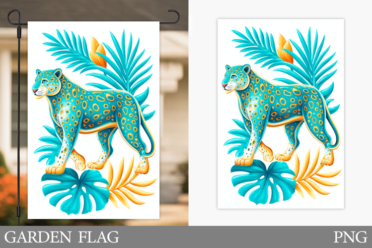 Leopard Garden Flag Design. Leopard Sublimation