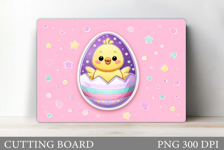 Cute Chick Cutting Board. Easter Chick Cutting Board Design example image 1