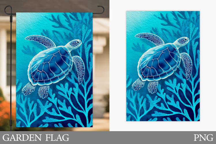 Sea Turtle Garden Flag. Summer Garden Flag Design
