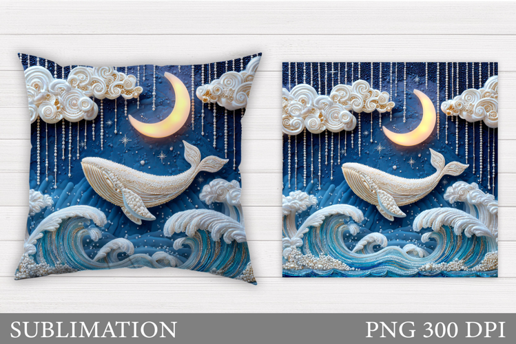 Whale Pillow Sublimation. Whale Sublimation